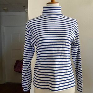 Lord & Taylor striped turtleneck top
